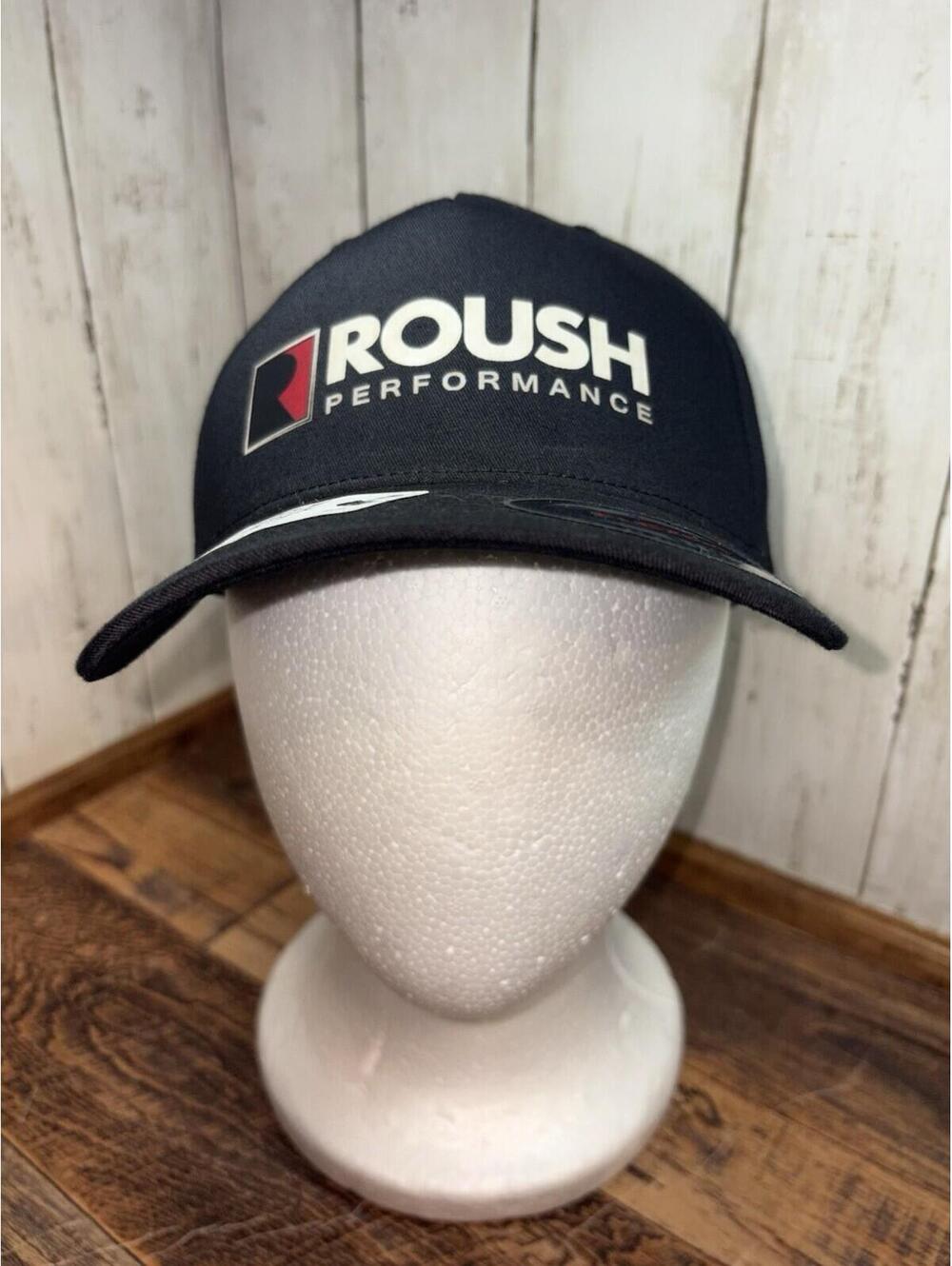 Roush Performance Logo Unisex Baseball Cap Flexfit S/M Black Hat NWT